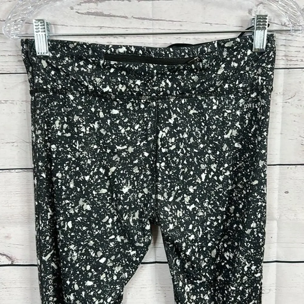 Nike Leggings Womens Medium Black‎ Gray Legging Crop Performace Gym Training